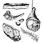 Gedroogde wildproducten ham gans